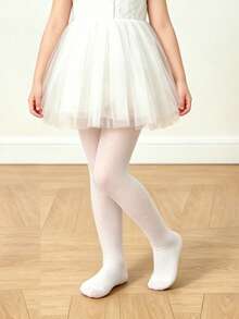 2pcs Girls' Rhinestone Decorated Ultra-Thin Tights, Skinny Elastic Shiny Leggings Suitable For Performance, Daily Wear - Black and White - View 3