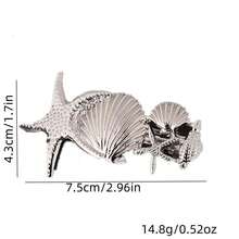 Alloy Starfish Shell Hair Clip, Elegant And Versatile, Exudes High-End Feel - Silver - View 2