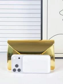 Women's Elegant Shiny Clutch Bag, Gold Shiny Mirror PU Material With Metal Chain, Suitable For Gala And Ball, Luxurious And Fashionable, Women's Handbag, Perfect For Party, Wedding, Ball, Gala, Can Be Matched With Wedding Dress, Formal Dress, Ball Gown, Birthday Dress, Ideal Gift For Women - Gold - View 6