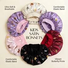 Awegeo 3 buah Topi Tidur Anak Motif Kupu-kupu dengan Karet Elastis Lebar, Nyaman untuk Dipakai Sehari-hari - 3 buah set3 - View 6