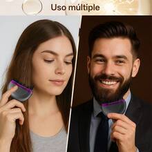 ANTSAY Cepillo Alaciador de Cabello, Mini Cepillo Alisador de Pelo, Alaciadora de Cabello inalámbrico, Plancha de Pelo con Cepillo Caliente, Para Alisar y Peinar Barba y Cabello, Herramienta de Peinado. - Negro - Ver 7