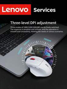 Lenovo 联想N230双模无线鼠标，支持蓝牙和2.4G连接，符合人体工学的静音可充电鼠标，DPI可调，Type-C充电，适用于笔记本电脑、台式机、MacBook、平板电脑等设备。 - 查看 9