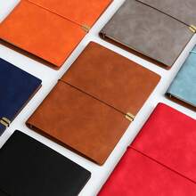 Retro Faux Leather Loose-Leaf Notebook, Multi-Color Soft Cover Binder, Faux Leather Cover Durable & Foldable, Detachable Ring Binder Design, Built-In Strap To Prevent Pages From Scattering, Customizable Inner Pages, Suitable For Journaling, Planning And Daily Note-Taking - Retro and Sophisticated - View 3