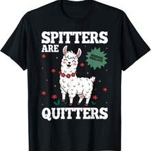 Inappropriate Funny Meme Spitters Are Quitters Humor T-Shirt - Black - View 1