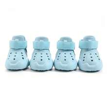 For Hot Pavement Outdoor Reflective Dog Strip Design Dog Shoes Animal Sandals Boot Non-Slip Waterproof Dog Booties EVA Pet Shoes - màu xanh nhạt - Xem 9