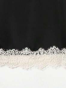 Blusa de satén y encaje blanca, elegante y de moda para mujer, nueva colección de verano DEEKA - Negro 2 - Ver 6