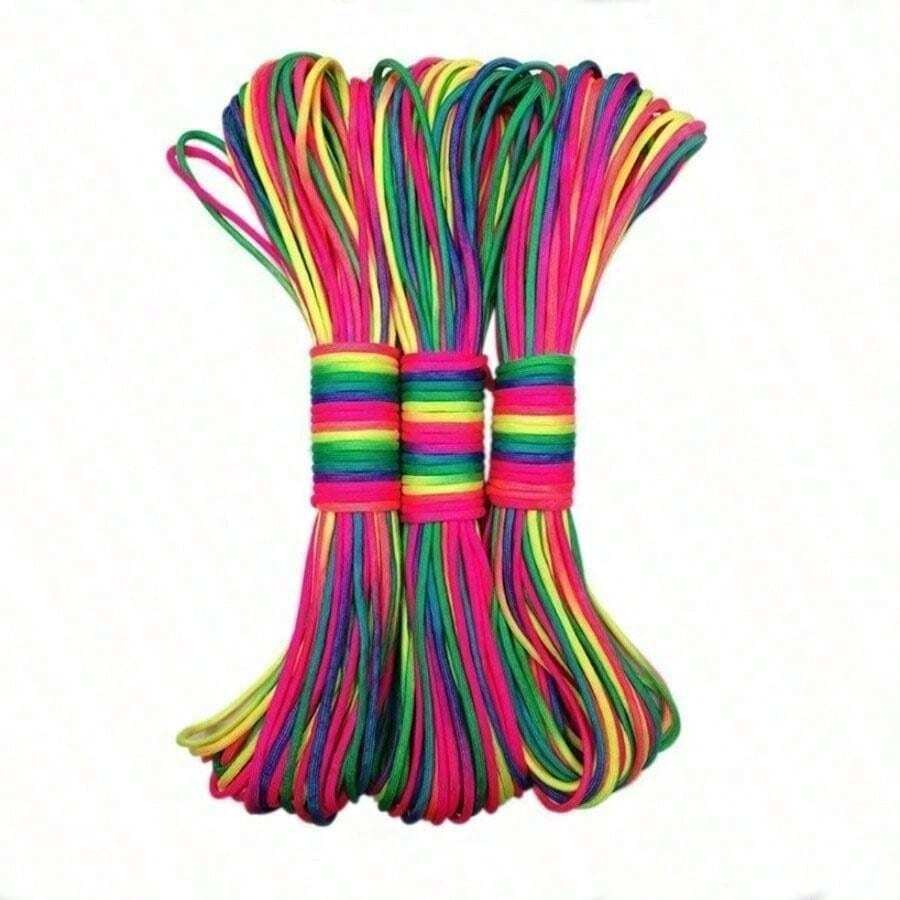 10m Cuerda multiusos de colores, adecuada para hacer pulseras, llaveros, correas para perros, camping y suministros para exteriores - Multicolor - View 1