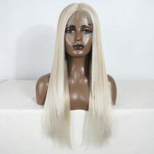 NOBLE Peruca Sintética Reta Preta Longa de 30 Polegadas com Frente de Renda, Peruca de Renda Feminina, Resistente ao Calor, Peruca para Cosplay - Multicolorido - Visão 14