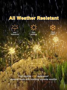 6串360LED/90LED太阳能路径灯,太阳能串灯,星形LED路径灯,太阳能烟花灯,太阳能花园草坪灯,8种照明模式,防水星光爆炸灯,适用于住宅车辆、露营、户外野餐和派对,可用于花园、露台、花园小径、庭院入口、别墅、秋季装饰、房屋装饰、住宅车辆、露营、户外野餐和派对、户外装饰、情人节装饰、道路、草坪区域 - 多色 - 查看 7