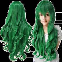 Synthetic Hair Long Brown Cosplay Wig Lolita Hair Curly Anime Wigs Hairpiece Chizuru Mizuhara Halloween Costume Wig For Women - Fluorescent Yellow - View 6