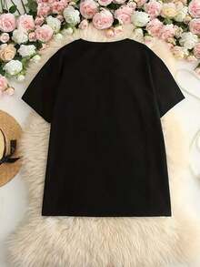 Camiseta Under The RadarMarian Catholic, Camiseta Casual de Talla Grande para Mujer con Estampado Gráfico, Cuello Redondo y Manga Corta - Estilo Urbano Vintage Unisex, Camiseta Holgada de Algodón con Cuello Redondo y Manga Corta - Negro - Ver 2
