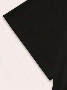 Camiseta de manga corta, 1 pieza, con estampado "La bondad es gratis", talla grande, 180g, 100% algodón. - Negro - Ver 4