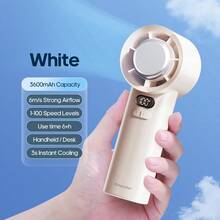 kinscoter 1pc 3600mAh Rechargeable Portable High-Speed Mini Handheld Fan, Outdoor Camping Travel Essential, Back To School Summer Air Cooler, 100-Level High Wind Speed Adjustable Personal Mini Cooling Fan - Handheld - View 12