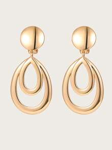 Altistry 1pair Water Drop Clip Fashion Simple Women Gift Party Ear Cuffs - Gold - View 2