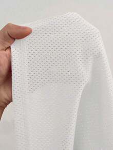 Camiseta de manga corta con estampado de letras de color contrastante para mujer, primavera/verano - Blanco - Ver 7