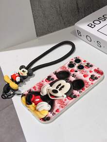 This Disney Mickey Mouse Lanyard Phone Case Is Fully Covered In TPU Material. It's Shockproof, Lightweight, And Compatible With IPhone17/16/11/13/15/15 Plus/15 Pro/15 Pro Max/12/14 Pro Max/11 Pro Max/12 Pro/12 Pro Max/13. This Phone Case Makes A Popular Birthday Gift Or Business Gift; It's Durable, Stain- And Fingerprint Resistant, And Suitable For Both Men And Women. The Set Also Includes A Mickey Mouse Phone Case And A Mickey Mouse Plush Bracelet. It's A Perfect Gift For Friends And Family. This Stylish Phone Case Is Fun, Lightweight, And Durable. IPhone17 Pro Max Phone Case, Minnie Mouse Phone Case. - 白色 - 查看 5