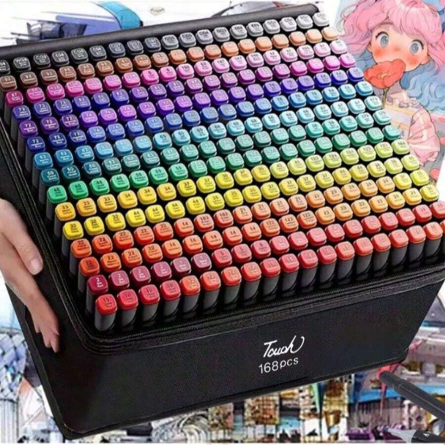120pcs/Set Dual-Tip Colored Markers, Permanent Art Markers Suitable For Students And Adults, For Painting, Sketching, Coloring, Journaling, Note-Taking, Planning, School Supplies, Christmas, Valentine's Day, Birthday Gifts And Surprises (Refills) - Sets - View 1