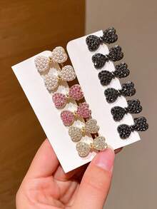 12 piezas Elegantes Mini Pinzas para el Cabello de unicolor & Mariposa con Strass, Adecuadas para Flequillo, Flequillo, Citas, Vacaciones en la Playa, Desplazamiento al Trabajo, Gran Regalo para Novia, Temporada de Regreso a la Escuela, Pinzas para el Cabello, Clips para el Cabello - Multicolor - Ver 3