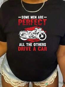 Women's Oversized Graphic Cycling T-Shirt - Featuring The Slogan "Everyone Else Drives A Car" And A Cyclist Design, This Casual, High-Cut T-Shirt Is Suitable For All Seasons, Sizes 0XL-4XL. It's Perfect For Cycling Enthusiasts And Casual Wear. Made From High-Quality 220g Pure Cotton With A Minimalist Print, This Soft And Breathable Fabric Is Comfortable And Stylish. Suitable For Everyday Wear, Casual Office Wear, And Spring/Summer Daily Looks, It Has A Sleek And Youthful Design. - 黑色 - 查看 1