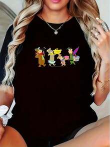 LooseCamiseta unisex, para mujerYogiOsoPicnicGraphicT-shirt-RetroCartoonTeeconYogiOso&PicnicCestaPrint,SuaveTranspirableShortSleeveRoundNeckCasualSummerClothing setBlackwithColorfulYogiOsoDesignforAdults&NostalgicAficionadospara gimnasio,ropa de mujerblusasparadamacasualescamisasde mujerblusasblusasparamujercamisas,Ligero, Tejido Transpirable, Estilo Bonito, Traje de Verano, Genial y Moderno, Escolar y Diario, blusas para mujer, blusas casualesCotton Women's T-shirt, Breathable and Sweat-absorbent Summer Short Sleeve - Negro - Ver 5