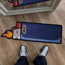 1pc Cool Blue Lighter Design Unique Creative Living Room Floor Mat, Bedroom Decor, Home Casual Carpet, Decorative Rug, Bedroom Decor, Small Rug, Carpet, Home Decor, Living Room Carpet, Living Room Small Rug, Bedroom Carpet, Living Room Home Decor, Outdoor Carpet, Washable Rug - Multicolor - View 7