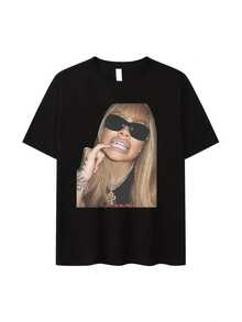Camiseta unisex de diseño retro hip-hop - tela negra pura, camiseta de estilo clásico hip-hop, adecuada para la moda urbana diaria durante todo el año, ideal para conciertos y salidas informales, camiseta deportiva con estética hip-hop, material duradero, además... playeras de hombre playeras oversize de mujer y2k camisa de mujer camisa blusa casual mujer blusa elegante mujer ofertas - Negro - Ver 6