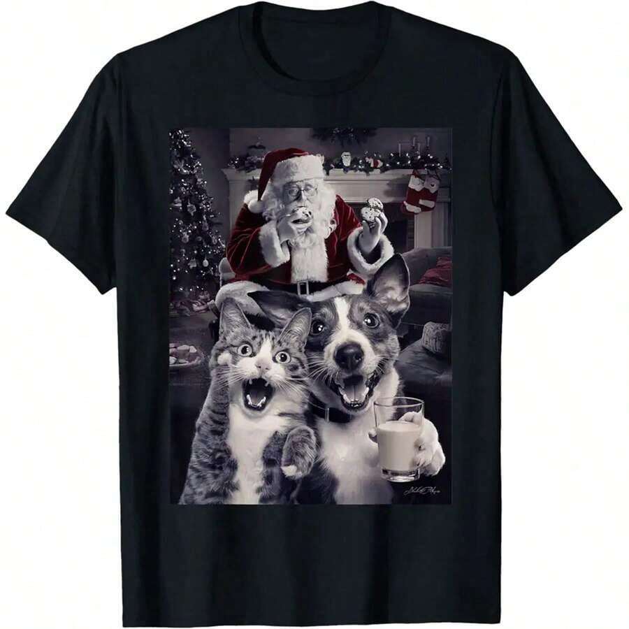 Short-Sleeved T-Shirt With A Fun Print For Dog Lovers, Accessories And Items For Dog Owners, "Life Without Dogs Is Cute... I Don't Think So", Unisex For Adults And Children, Black, 100% Cotton. - 黑色 18 - 查看 1