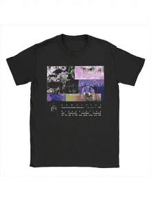 Camiseta de manga corta transpirable para hombre, estilo casual, con estampado geométrico negro, corte regular, cómoda para todas las estaciones, ropa informal para todas las estaciones, gráficos llamativos, estilo casual de verano. Una camiseta de manga corta adecuada para el hogar, el uso diario, fiestas y viajes, perfecta como regalo para amigos o familiares. - Negro - Ver 5