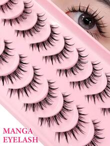 10 Cặp Mi Giả Manga Fairy, Mi Có Gai, Mi Ướt, Dải Trong Suốt, Giúp Mắt To Tự Nhiên, Nhẹ Như Lông Vũ, Thích Hợp Sử Dụng Hàng Ngày, Đi Làm, Du Lịch, Làm Quà Tặng, Quà Tặng Cho Phù Dâu và Quà Cầu Hôn. - màu đen - Xem 2