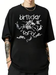 Post-Punk "The Birthday Party Skeleton Cavalry" Unisex Cotton Graphic T-Shirt For Music Fans. - 黑色 - 查看 6