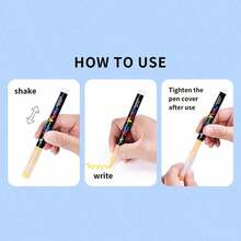 1/2/12/24pcs Set Direct Tip Acrylic Markers, Soft Nibs, Stable Colors, Blendable Ink. Suitable For Canvas, Stone, Wood, Glass, Ceramic, Fabric Painting And DIY Projects. Random Colors, Ideal Gift For Back To School Season - A - View 8