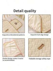 1pc Baby Bear & Rabbit Waterproof Changing Pad, Convenient Multifunctional Diaper Bag, Foldable & Portable, Gift For Baby - Baby Diaper Pad - View 9