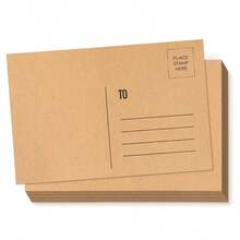 50pcs Blank Postcards, DIN A6 Size, White & Brown Cardstock Material, Suitable For DIY Cards For Wedding, Birthday, Christening, Communion - A - View 5
