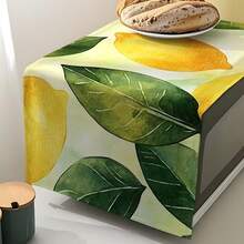 1pc Lemon & Leaf Pattern Oven Microwave Dust Cover, Oven Accessory, Kitchen Appliance Dust Proof Cover, Fresh Kitchen Decor, Watercolor Design, Easy To Clean, Non-Slip - Orange - View 4