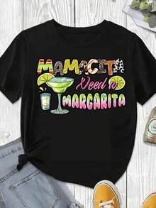 Camiseta de Mujer para Verano con Estampado Gráfico de Margarita, Blanca, Casual, para Vacaciones en la Playa y Ocasiones Festivas - Negro - Ver 3