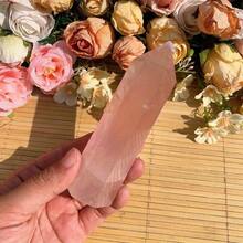 1件粉色玫瑰石英塔 - 玫瑰石英水晶方尖碑,塔尖,散装宝石,矿物标本。完美的家居装饰艺术收藏品,也是万圣节、复活节或情人节的独特礼物——水晶爱好者的理想之选。 - 彩色 - 查看 2