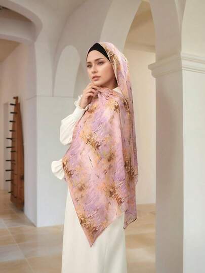 1PC Chiffon Printing Scarf Shawls And Wraps Blanket Neckscarf Soft Lightweight Retro Fashionable Casual Daily Light And Thin Summer Accessories Women Evening Dresses Party Travel Office Wedding Gift.