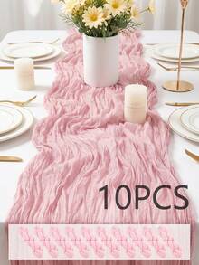 10 tấm khăn trải bàn bằng vải màn - Khăn trải bàn bằng vải voan màu sâm panh phong cách Boho Chic dài 3 mét, thích hợp cho tiệc tùng, đám cưới, trang trí sân vườn mùa hè và nhà nông thôn. - Nhiều màu - Xem 70