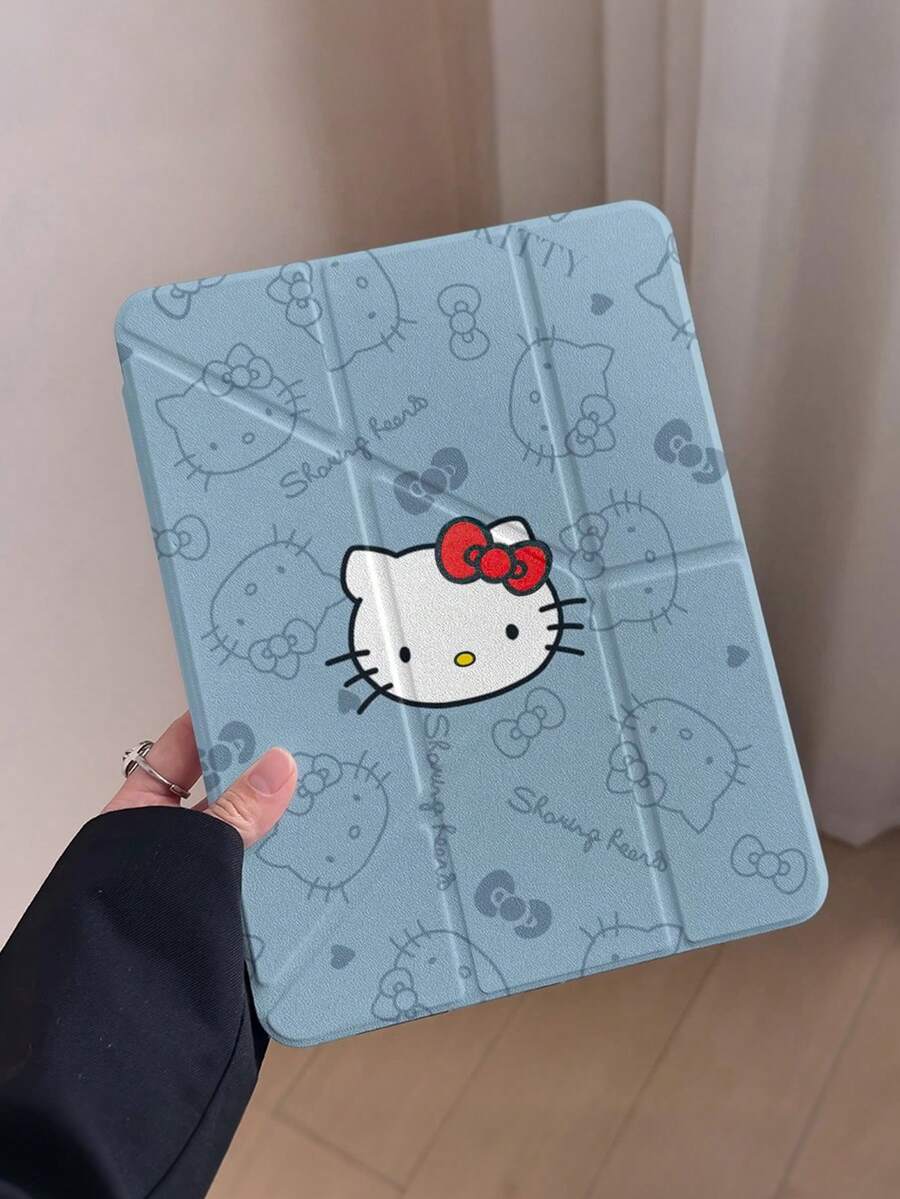 SANRIO 可爱Hello Kitty Air保护套，三折式保护套，带笔槽，防震透明背板，支持iPad Air 11/13英寸自动休眠/唤醒功能 - 彩色 - 查看 1