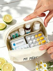 「Medicine」圖案印花便攜收納袋 藥盒急救包 化妝包零錢包，適合日常使用/戶外/旅行，方便收納、化妝品、手機等小物品，旅行必備，聖誕禮物、個性化禮物袋、教師節禮物、小禮物交換、房間裝飾 - 彩色 - 查看 6