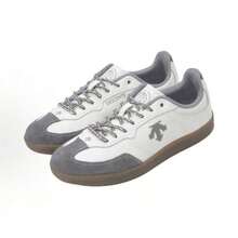 DESCENTE Edge Court Leather Sneakers, Comfortable And Versatile, Low-Top, Unisex, White/Grey - White-gray - View 2