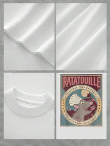 The Print Features A Cute Chef Rat Wearing A Chef's Hat, Encouraging Teamwork In The Kitchen. The Retro Background Evokes Fun And Culinary Creativity. This Comfortable And Soft Women's T-Shirt Offers A Casual Style Perfect For Everyday Wear With An Artistic Touch. - 白色 - 查看 4