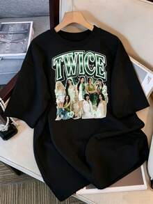 Twice Retro T-Shirt, Twice Red Whispers T-Shirt, Twice TEN The Story Goes On T-Shirt, Twice This Is For World Tour USA 2026 T-Shirt - Black - View 1
