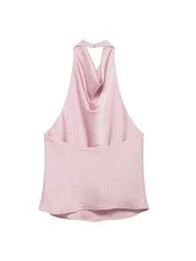Blusa de mujer de nuevo verano de unicolor y sexy con espalda descubierta y hombros descubiertos, adecuada para citas y fiestas - Rosa Pálido - Ver 7