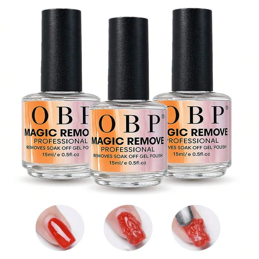 OBP Kit de 3 Piezas Removedor Mágico para Retiro de Gel Semipermanente Para Uñas - transparente - Ver 1