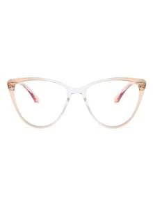 1 Pair Women's Gradient Cat Eye Frame Minimalist Gradient Color Non-Prescription Glasses - Gradual Tea - View 4