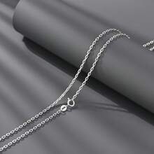 1pc S925 Sterling Silver Necklace Chain, Classic Square Cross Pendant Necklace, Versatile Daily Wear Jewelry Gift For Mother's Day, Father's Day, Valentine's Day, Christmas - Silver - View 19