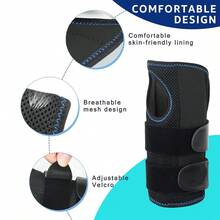 Wrist Support To Relieve Carpal Tunnel Syndrome - Adjustable Night Support Device With 3 Support Rods, Suitable For Left And Right Hands (Unisex) - Black + Blue - View 2