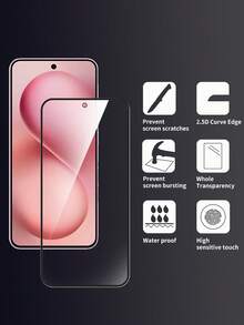 4pcs Full Coverage Tempered Glass Screen Protector, High Definition High Hardness, Scratch-Resistant, Shockproof, Fingerprint-Proof, Oil-Proof, Compatible With Phone Case, No White Edges, No Bubbles, Easy Installation - Clear - View 2