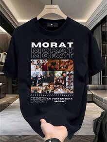 Una camiseta de manga corta para mujer, moderna, a la moda, retro, holgada, suave y cómoda, adecuada para actividades al aire libre en primavera y verano, con un estampado de parche de la banda Morat de estilo urbano.Es perfecta para el uso diario informal, para salir, o como regalo, lo que la convierte en una opción ideal para ocasiones como el Día de San Valentín.blusas para mujer,blusas casuales para dama,tops,, mujer premium,y2k,playeras de mujer curvy,ofertas y liquidaciones ropa mujer,playeras deportivas para mujer,,playeras de hombre, mujer,blusas>elegante GZ8M - Negro - Ver 1
